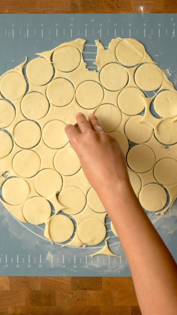 Using a cookie cutter to cut circles