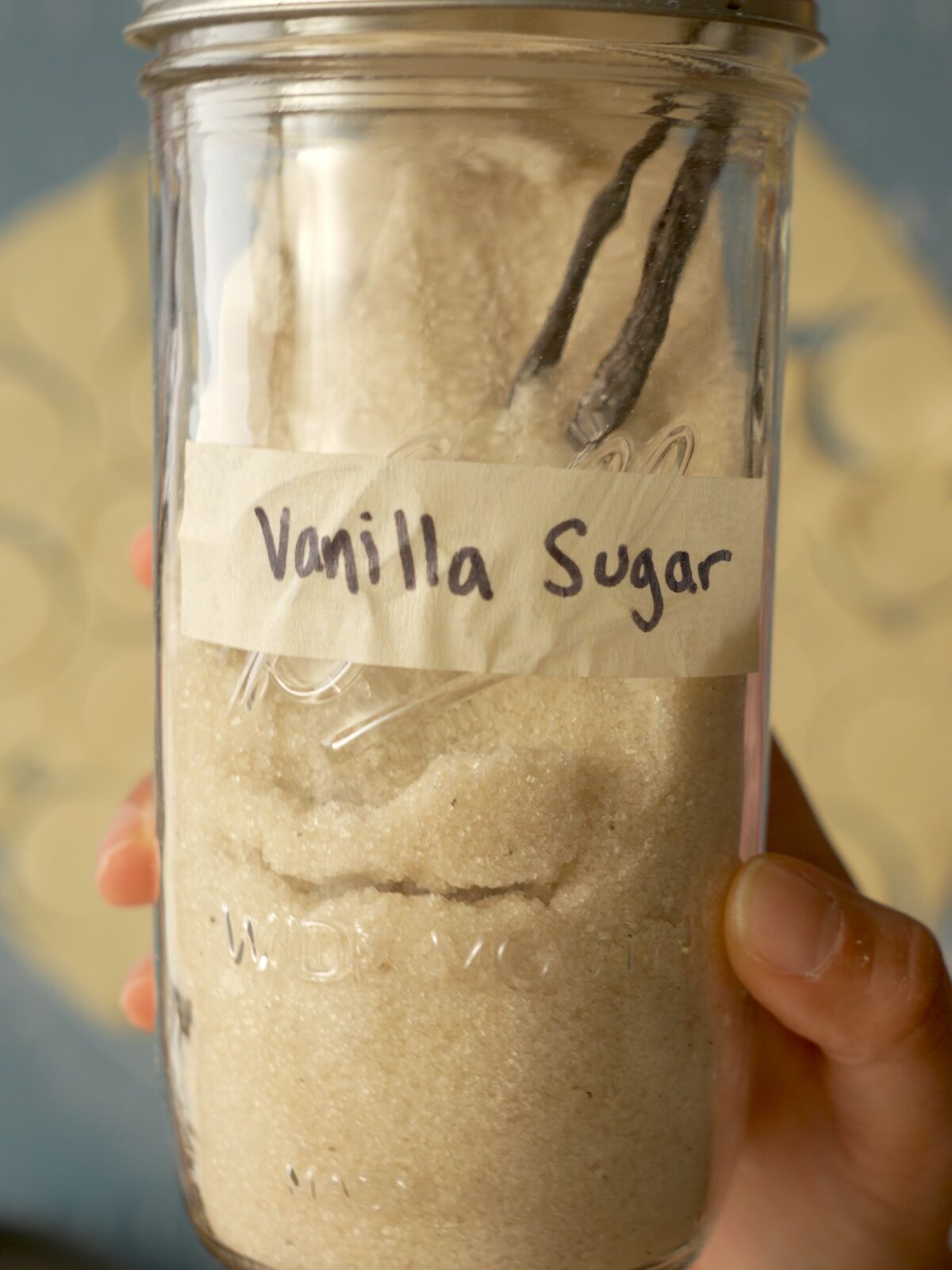 a jar of homemade vanilla sugar