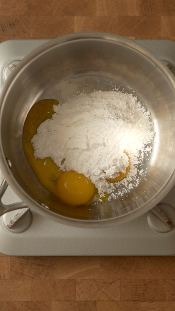 egg yolks and powdered sugar