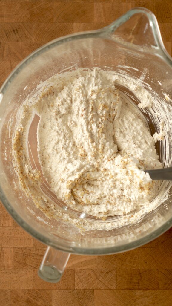 gently fold the walnuts into the egg whites