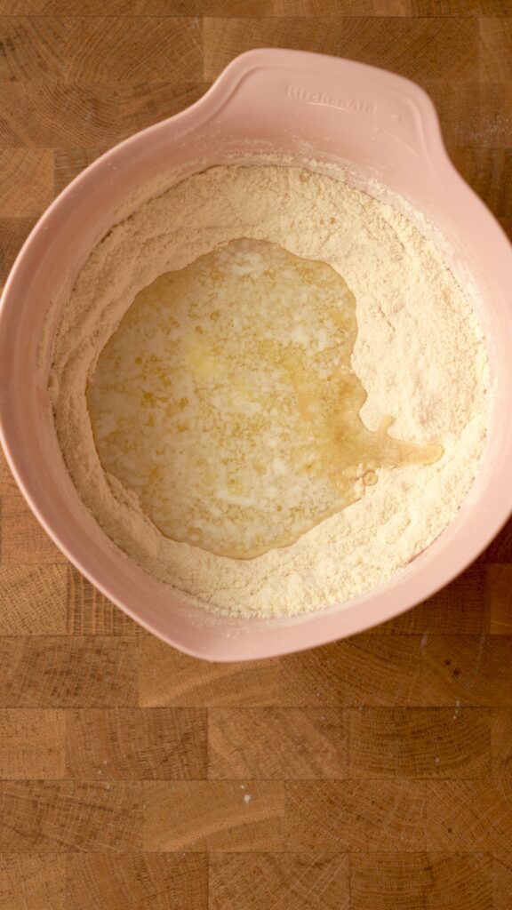 all the dry ingredients with butter