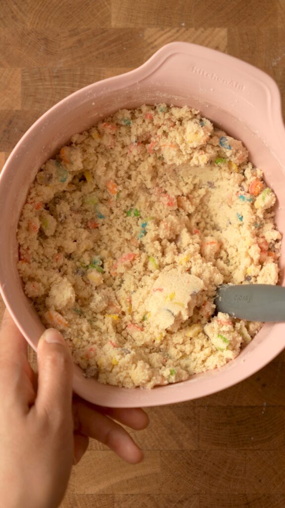 the dough fully mixed together