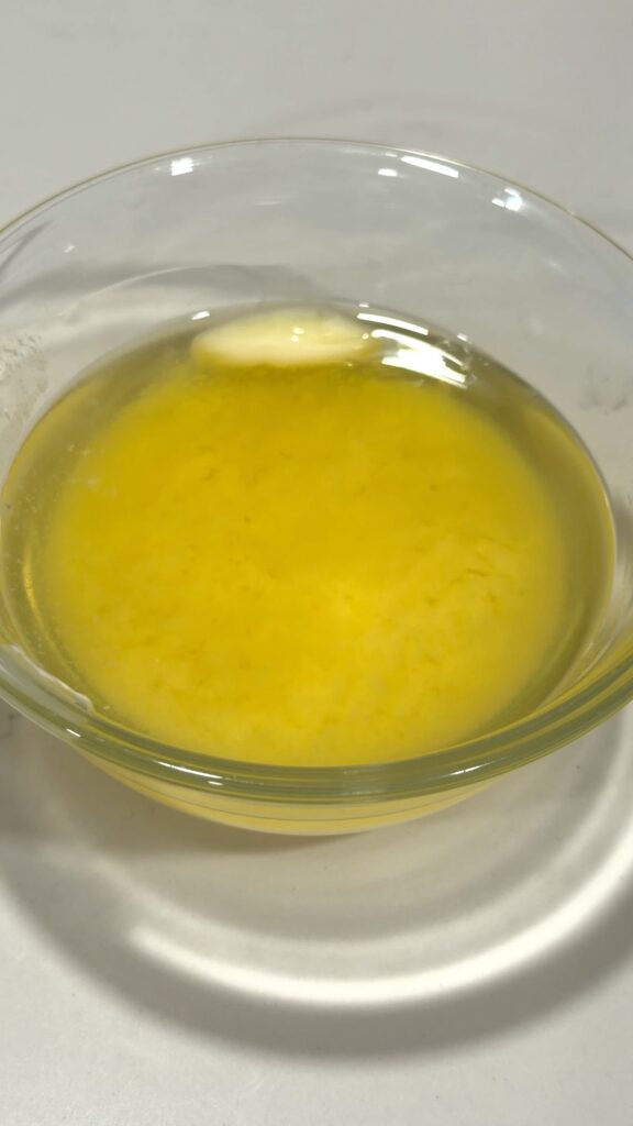 a melted stick of butter