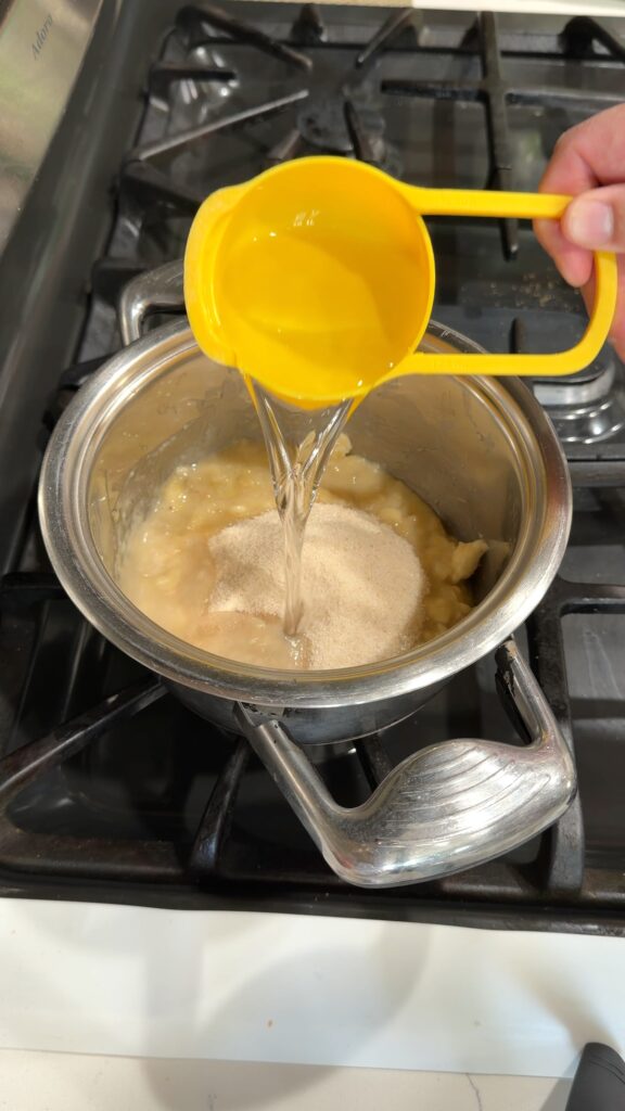 water added to the pot
