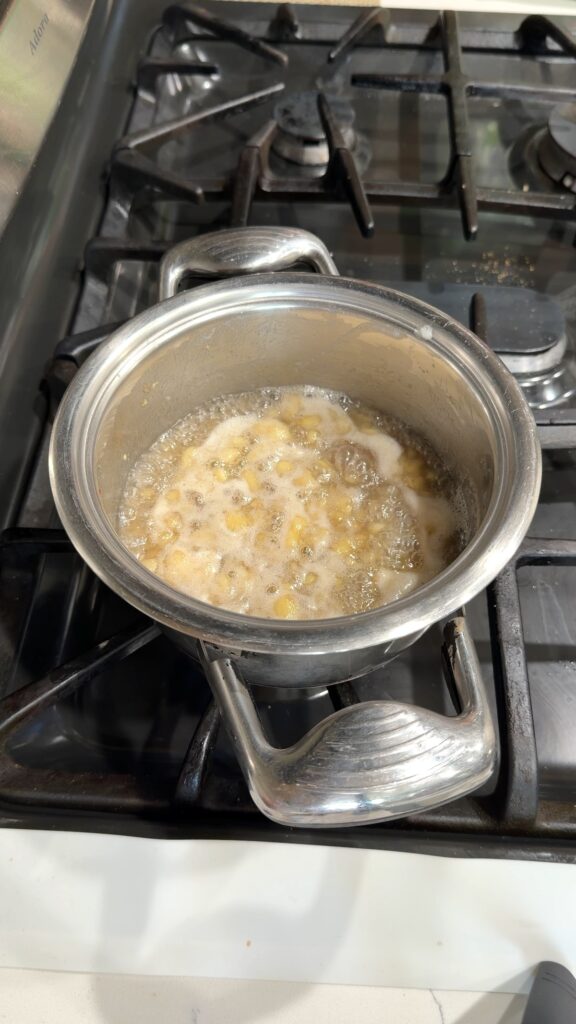 bringin the mixture to a simmer