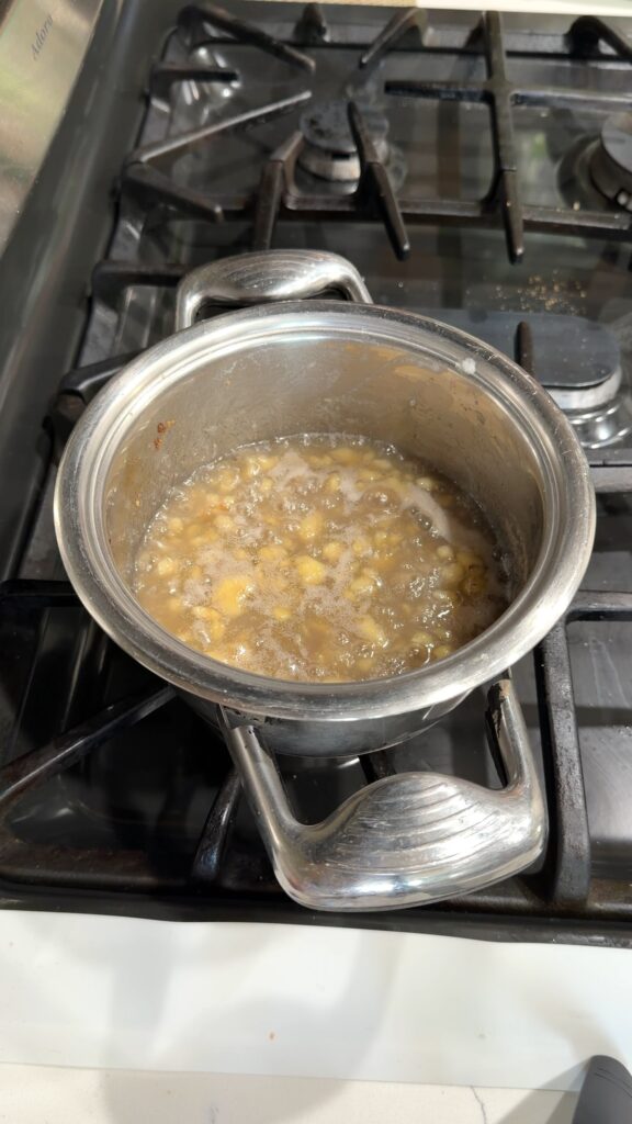 the mixture after simmering for too long