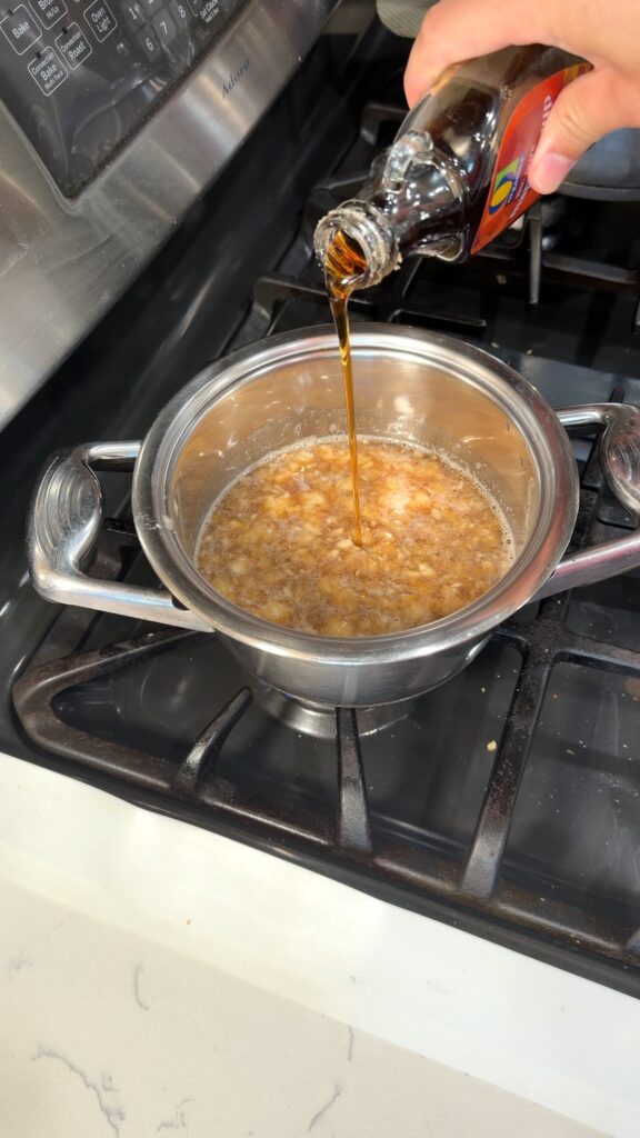 adding maple syrup