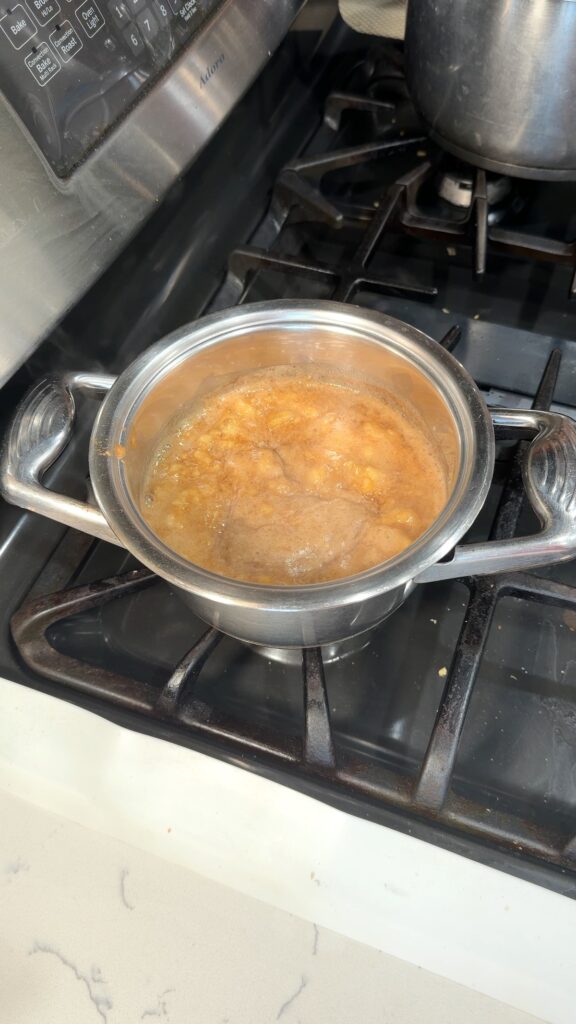 bringing the solution to a simmer